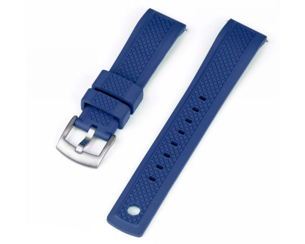 22mm Quick Release FKM Rubber Watch Band - Blue